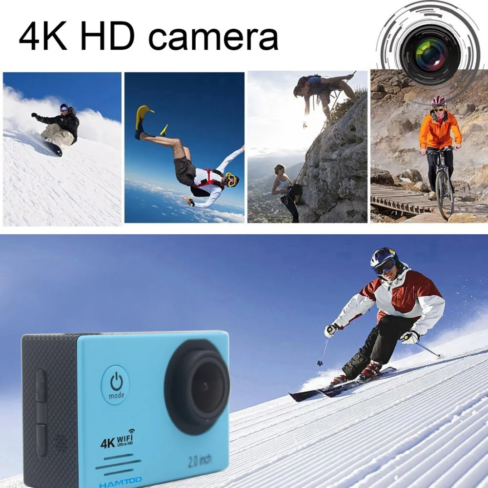 Спортивные камеры HAMTOD HF60 водонепроницаемая экшн камера 4K WiFi мини видеокамера 2 0