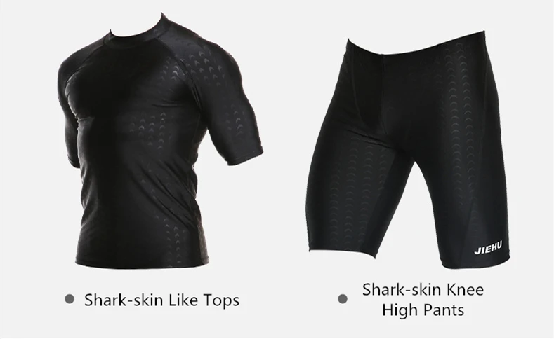 1* набор мужской плавательный дайвинг серфинг костюмы Акула-кожа как материал цепляется половина рукав/без рукавов Топ и багажник набор комбинация