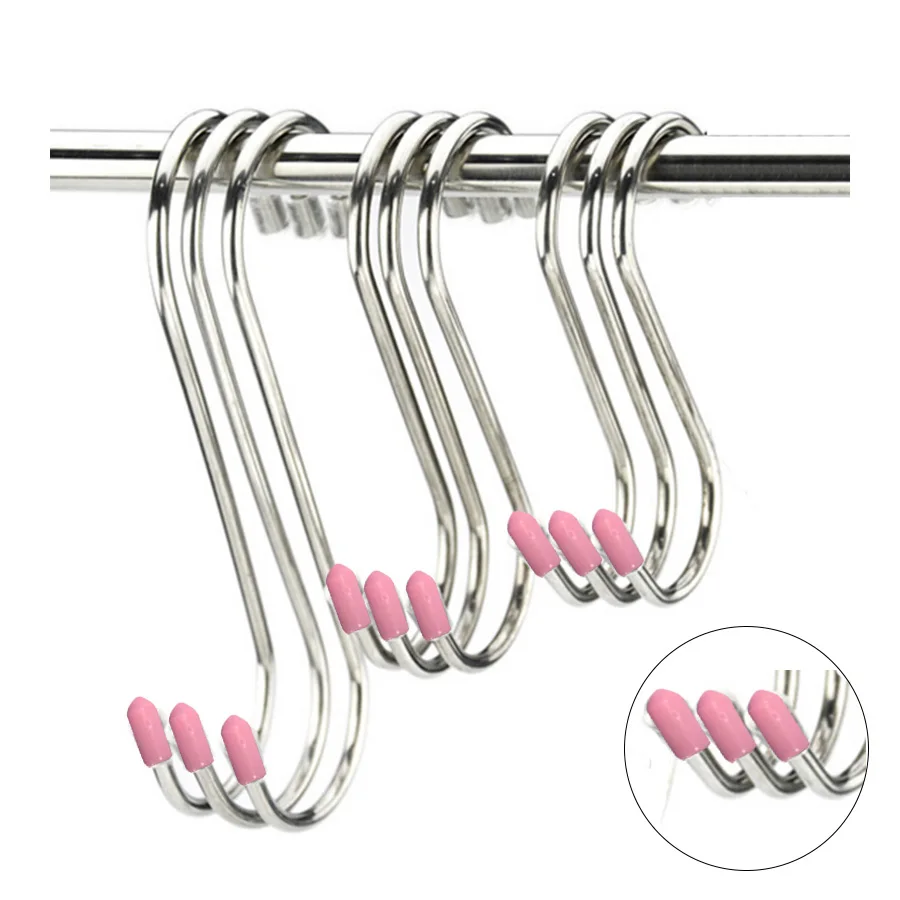 Universal 10 Pack Stainless Steel Metal S Shaped Spoon Pan Pot Towels Hanging Hooks  for Home Bathroom Kitchen Garage Workshop