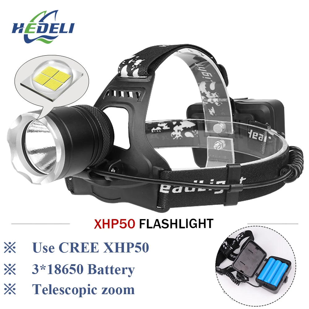 Powerful Headtorch LED headlamp flashlight Tactical Headlight USB 18650 hunt Y