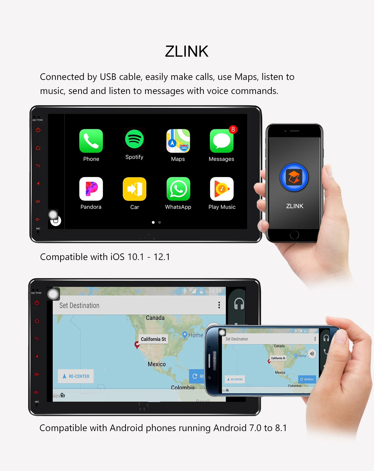 Discount 10.1" 2Din Android 8.1 Car Stereo Radio Audio Player Tape Recorder GPS Navi DSP SPDIF Subwoofer 4G SIM Card WIFI Zlink DVR OBD 13