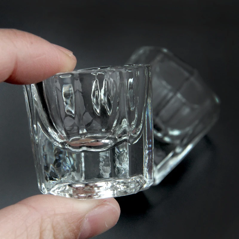 

Glass Nail Art Acrylic Crystal Dish Acrylic Liquid Holder Container Tint Bowl Nail Makeup Tools