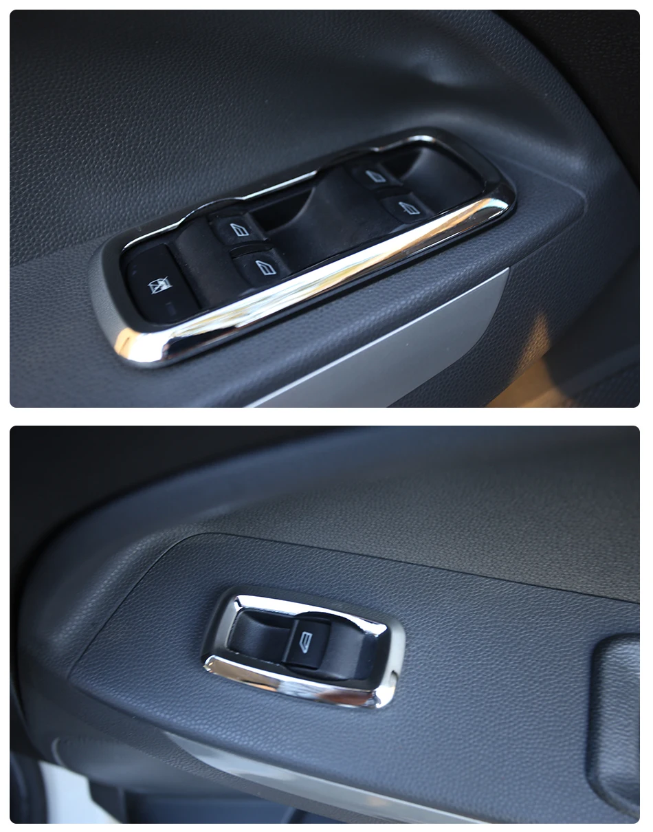 Немного Изменить ABS хромированной переключателя стеклоподъемника украшения Панель крышка отделочный стикер для Форд Ecosport Fiesta MK7 аксессуары