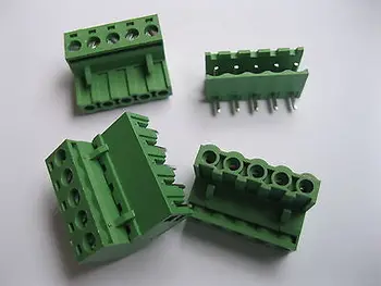 

30 pcs 5.08mm Angle 5 pin Screw Terminal Block Connector Pluggable Type Green