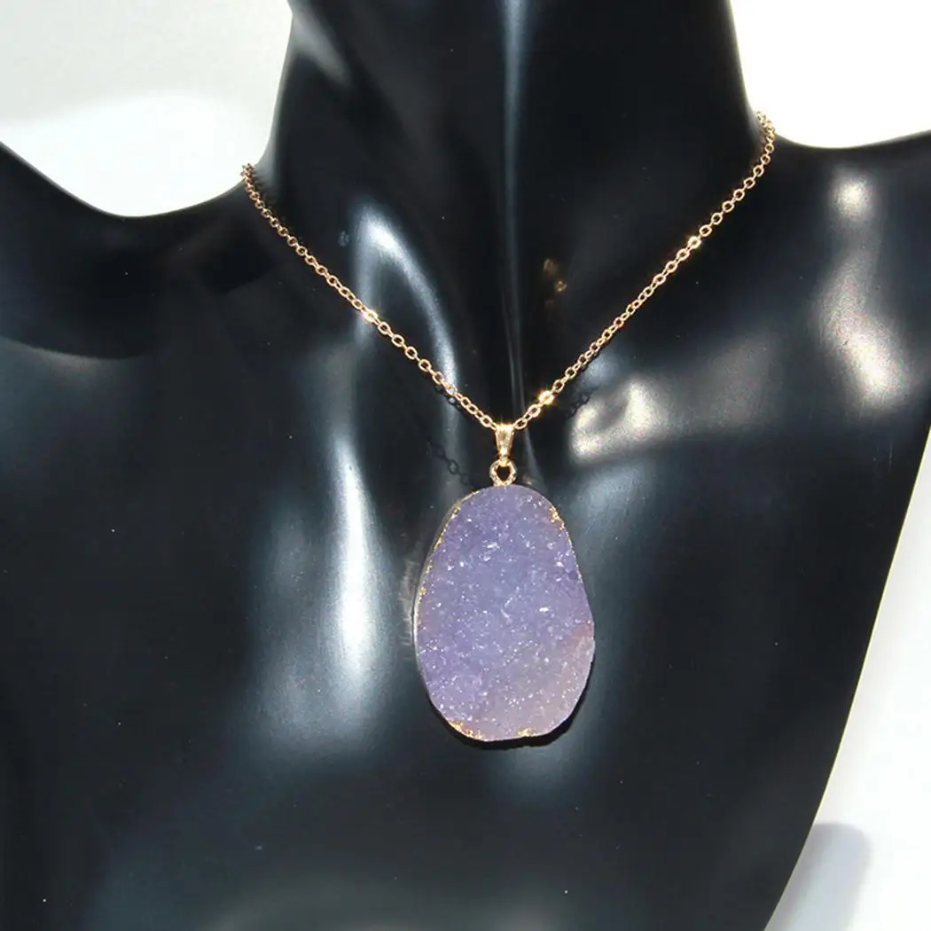 

Chain Women Plastic Fashion Pendant Geometric Gravel Crystal Link Necklaces