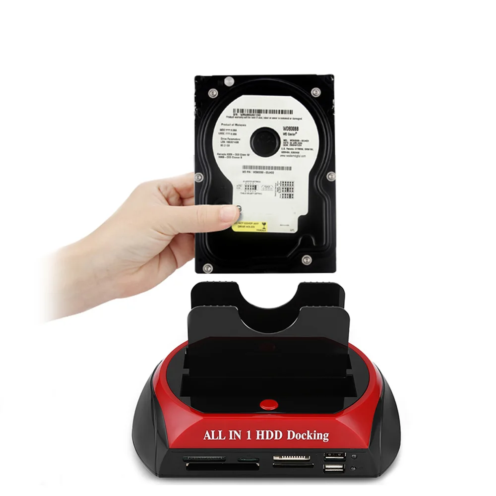 

All in One HDD Docking Station with Multi Card Reader Slot for HDD Enclosure 2.5/3.5 inch SATA/IDE Hard Drive Docking Station