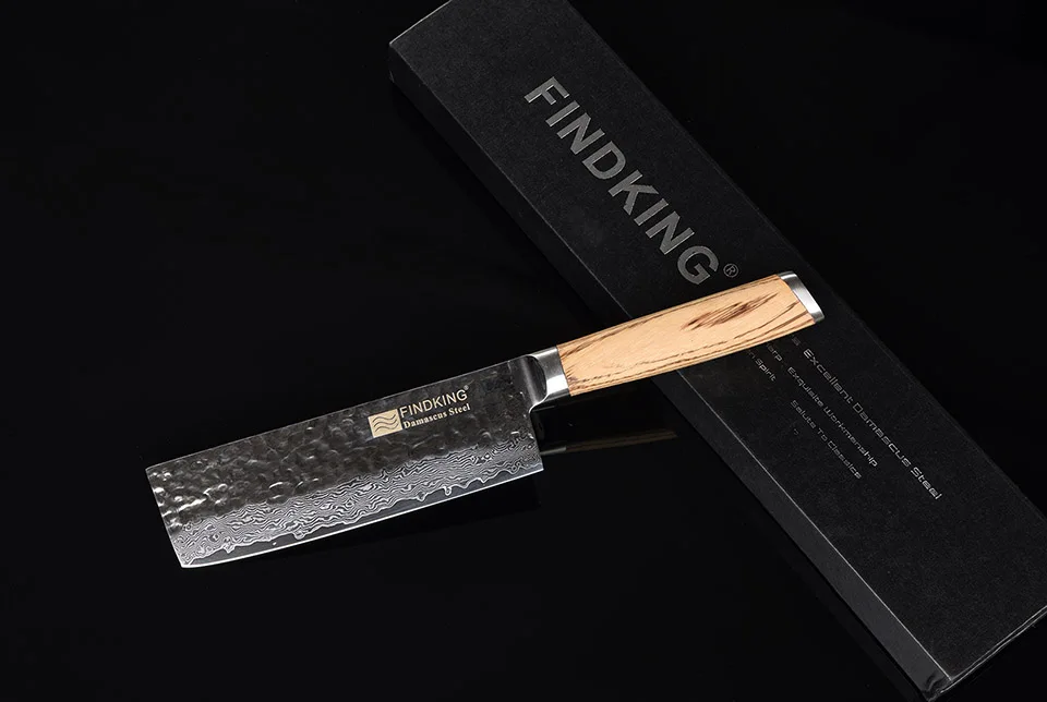 FINDKING, новинка, дамасский стальной нож, Зебра, деревянная ручка, дамасский нож, 6,5 дюймов, нож шеф-повара, 67 слоев, дамасский кухонный нож