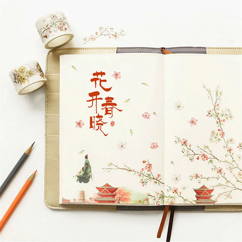 

1Pc Watercolor Flower Scenery Washi Tape Masking Tape DIY Scrapbooking Sticker Label Decoration Tape School Office Supplies