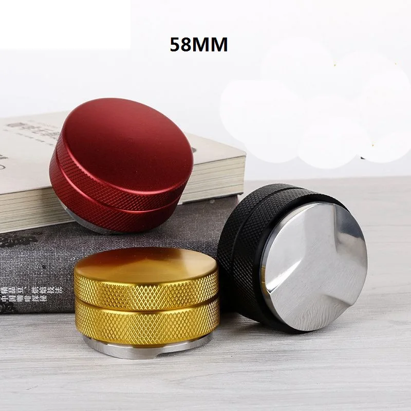 

58mm Espresso Coffee Distributor Tool Macaron Coffee Leveler Tamper with Three Angled Slopes Non-slip Thread for Portafilter