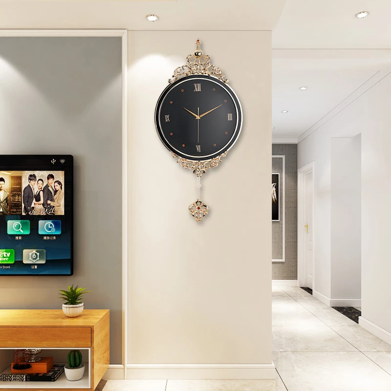 Новые настенные часы в европейском стиле, современный дизайн, большие декоративные настенные часы для гостиной, Роскошный Металлический Декор для дома