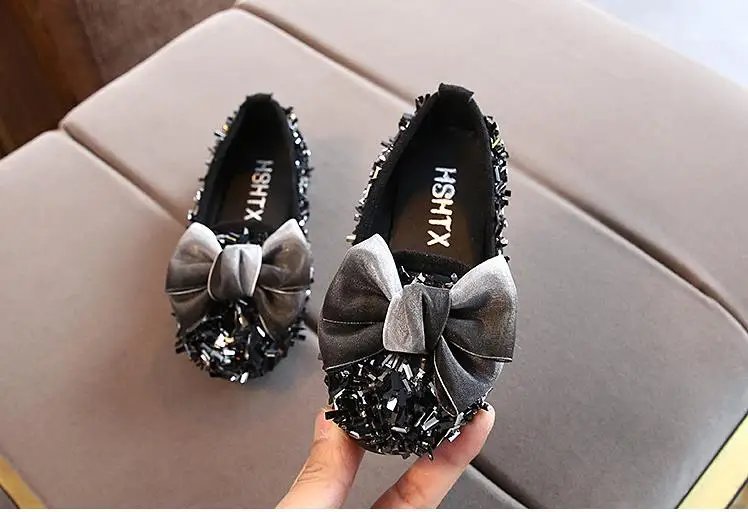 Обувь принцессы для маленьких девочек дети младенец Начинающий ходить Малыш Девушки Мода Хрустальные кожаные тонкие туфли вечерние туфли принцессы для девочек школы