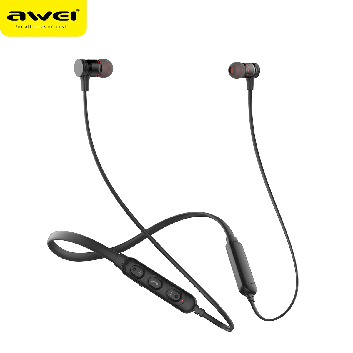 

Awei G10BL Stereo Wireless Bluetooth Sports Earphones Neckband Noise Cancelling Wireless Earbuds Support Answering Phone