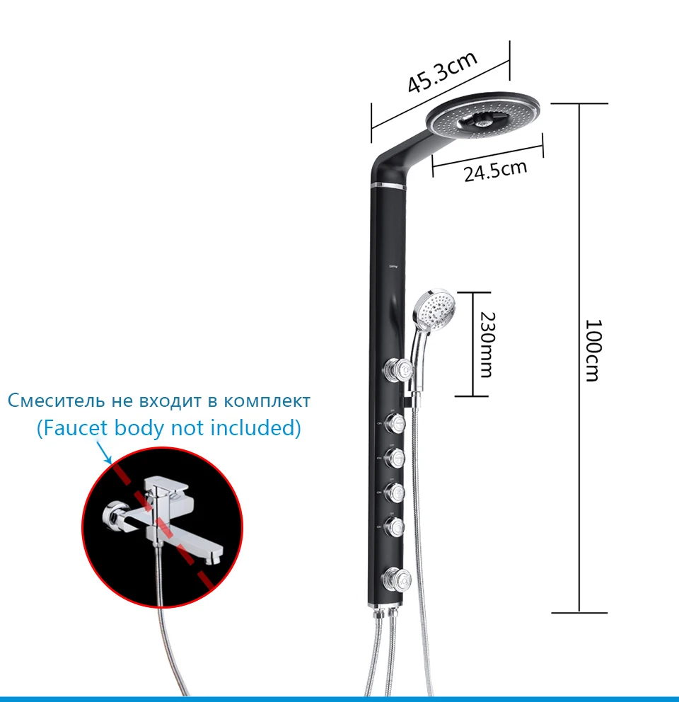 GAPPO смеситель для душа ванная душевая панель АБС массажный смеситель дождевой душевой набор смеситель для ванны смеситель черная Душевая система