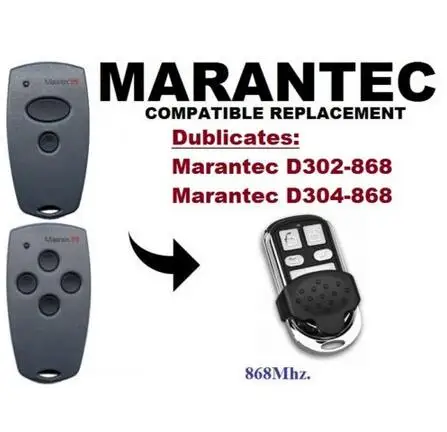 Marantec D302,D304 868Mhz Garage Door/Gate Remote Control Replacement/Duplicator free shipping after market marantec remote control 868mhz dhl free shipping