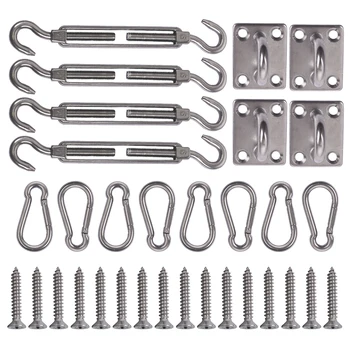 

6 Inch 304 Stainless Steel Sunrise Installation Complete Hardware Kit For Sun Shade Sail Super Heavy Duty,with Screws