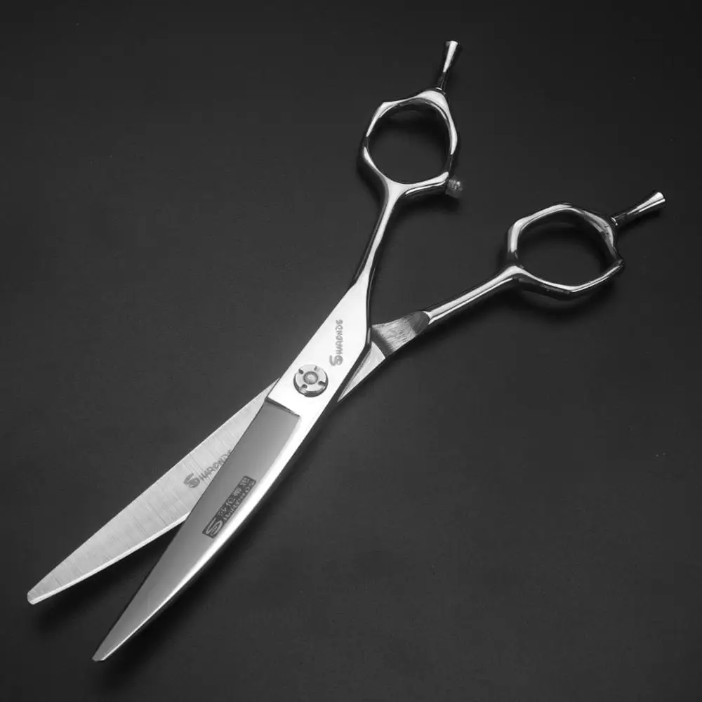

6 inch silver hair scissors 440c japanese steel cutting shears Curved scissors