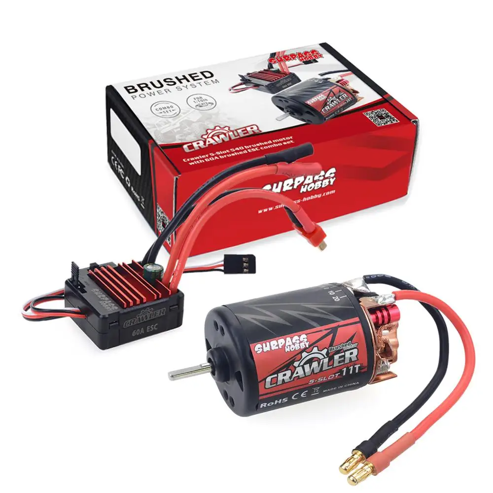 SURPASS HOBBY 5 Slot 540 матовый двигатель 11T/13T/16T/20T и 60A ESC для HSP HPI SCX10 tamiya FS Kyosho Yokomo WLtoys 1/10 RC