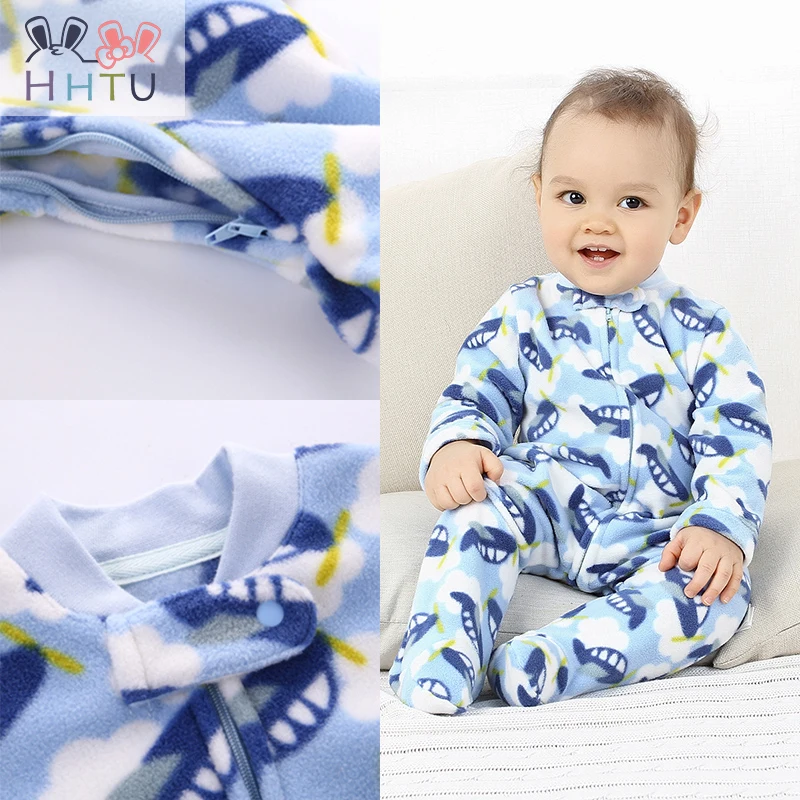 Vente HHTU 2017 Nouveau Né Infantile Barboteuses Salopette Mignon Vêtements Bébé Garçons Filles Polaire Bébé Costumes Vêtements pour Automne Hiver