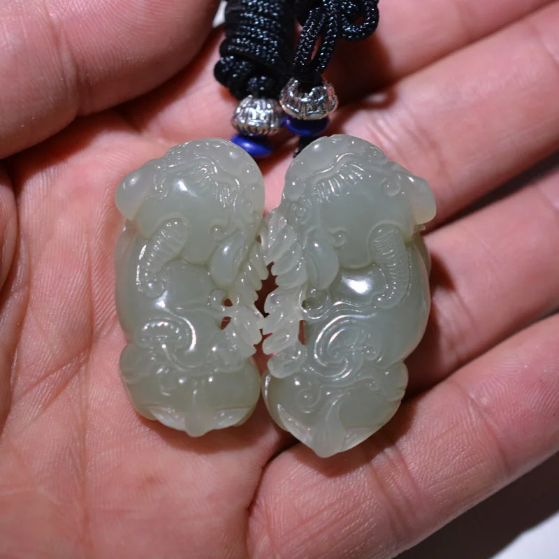 XinJiang HeTian Jade подвеска, Прямая поставка, счастливый амулет, пара влюбленных, отважных солдат, ожерелье для мужчин и женщин с цепочкой