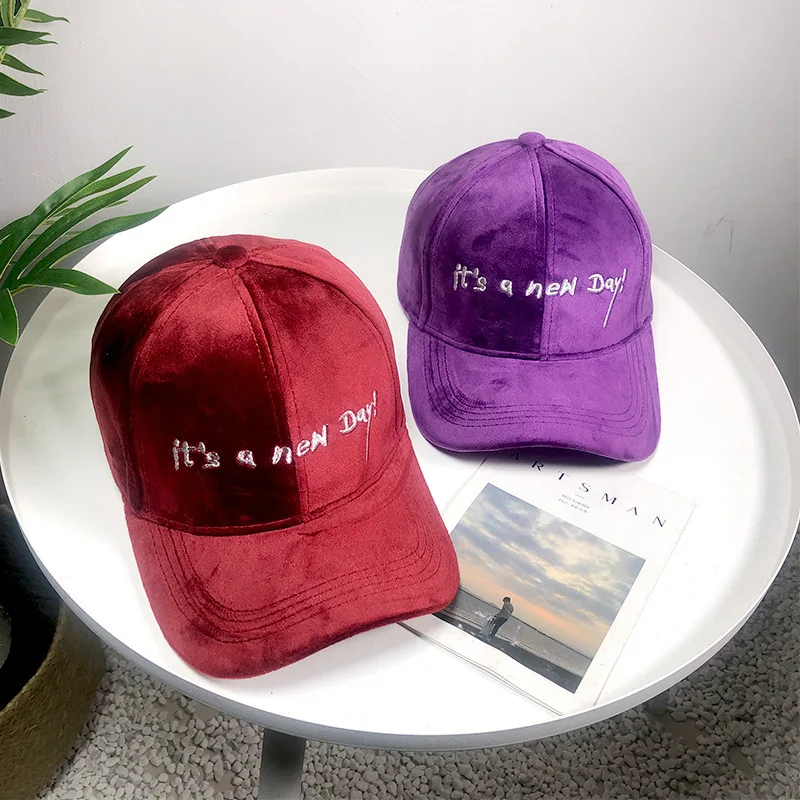 2019 бархатные бейсболки на открытом воздухе Casquette Твердые Гольф Snapback Brim Шапки кости хип-хоп шляпы письмо вышивка