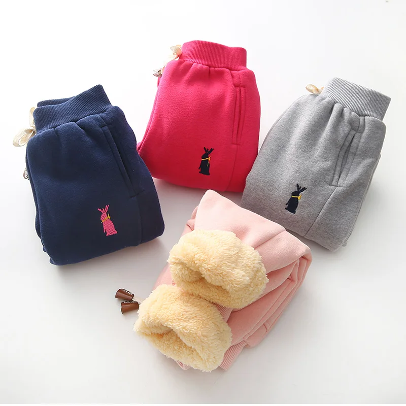 

BibiCola baby Girls Leggings 2017 Autumn Winter Children Boys Thicker sports pants For Winter Warm Leggings Girl Kids Trousers