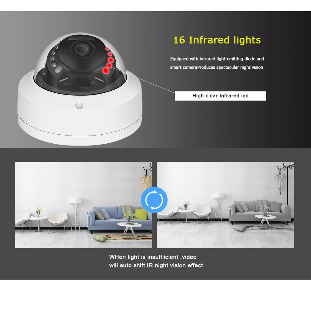 Besder H.265 5MP 3MP 2MP IP камера антивандальная CCTV купольная камера XMEye CMS видеонаблюдение камера с датчиком движения PoE RTSP FTP