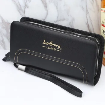 

Unisex Wallet Men Coin Pocket Purse Luxury Black Wallets Business Long Male Clutch Zipper Purses Card Holder