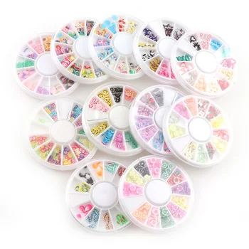 

12 grids / Set Soft Pottery Fruit Cake Flower Animal Nail Art Decorations Beautiful DIY Handmade Soft Pottery Accessories DK956