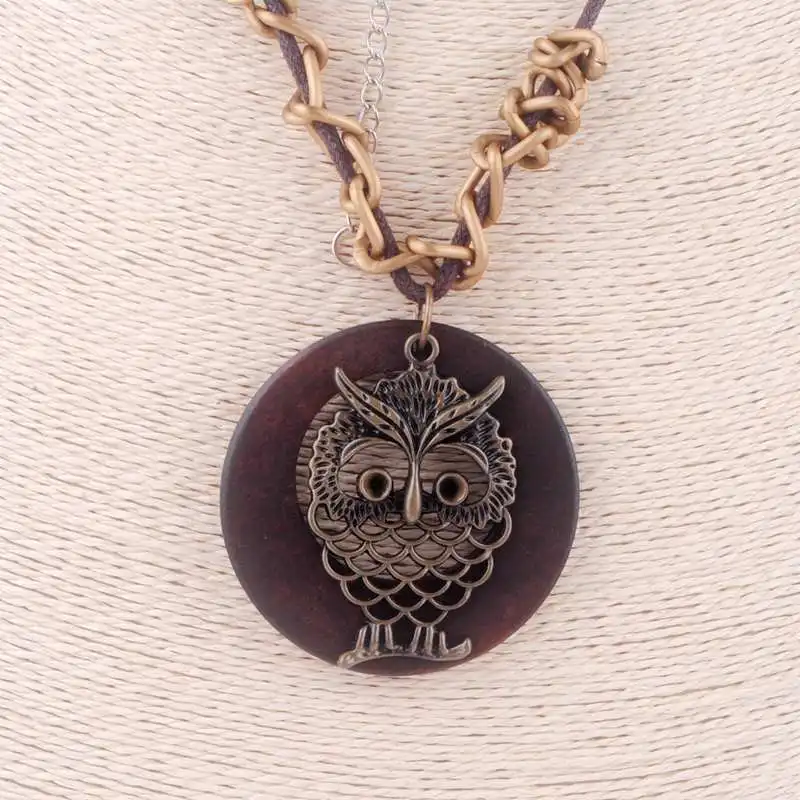 Винтажное ожерелье цепочка с подвеской в виде совы|rope chain necklace|chain necklaceowl pendant |
