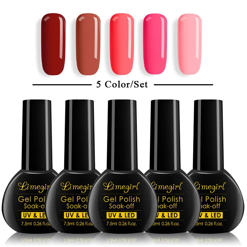 

5pc/set Nail Gel Polish Kit All for Manicure UV Gel Polish UV LED Professional All for Varnish DIY Nail Art Tools Kit Set Salon