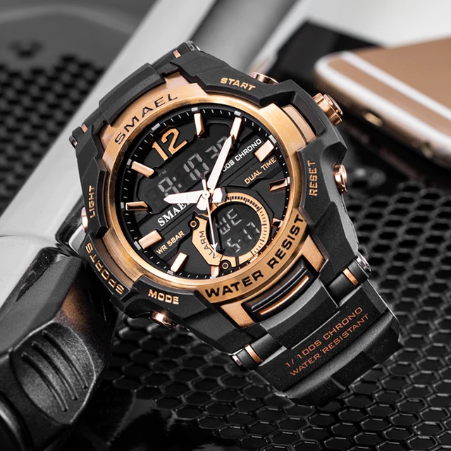 SMAEL zegarek sportowy moda męska Casual budzik 50M wodoodporny wojskowy Chrono podwójny wyświetlacz na rękę Relogio Masculino tanie i dobre opinie Klamra 5Bar Gumowe 22cm 18mm 21mm Okrągły Kwarcowe Zegarki Na Rękę Nie pakiet Auto data Kompletna kalendarz Odporny na wstrząsy SMAEL zegarek sportowy moda męska Casual budzik 50M wodoodporny wojskowy Chrono podwójny wyświetlacz na rękę Relogio Masculino tanie i dobre opinie Klamra 5Bar Gumowe 22cm 18mm 21mm Okrągły Kwarcowe Zegarki Na Rękę Nie pakiet Auto data Kompletna kalendarz Odporny na wstrząsy