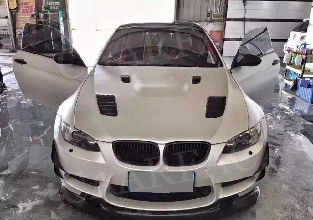 Передний бампер боковая обшивка Canard крылышками для BMW 3 серии E90 E92 E93 M3 спойлер 2012- 4 шт плавники из углеродного волокна наклейки в виде акул