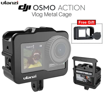 

ULANZI OA-1 Vlogging Video Cage for DJI Osmo Action, Protective Aluminum Housing Case Shell with Mic Cold Shoe GoPro Adapter