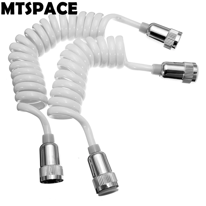 

MTSPACE 1.5/2m ABS Telephone Line Style Spring Flexible Shower Hose Water Plumbing Toilet Bidet Sprayer Gun Connect Pipe