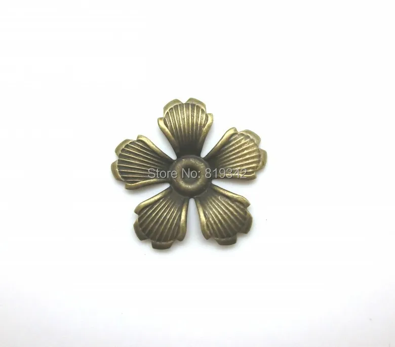 

Free shipping-50Pcs Bronze Tone Filigree Wraps Flower Connectors Jewelry Findings 3.5x3.5cm J0016