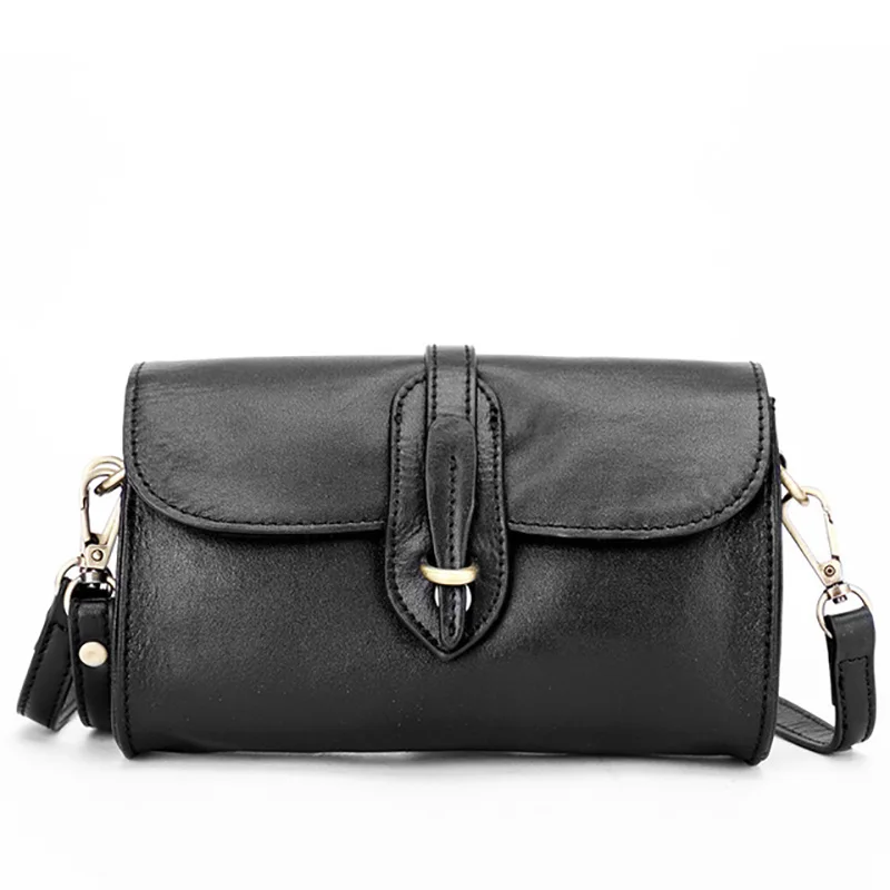 

Europe Style Cowhide Female Shoulder Bags Genuine Leather Womens Crossbody Designer Oil Wax Leather Small Bag Messenger Bag