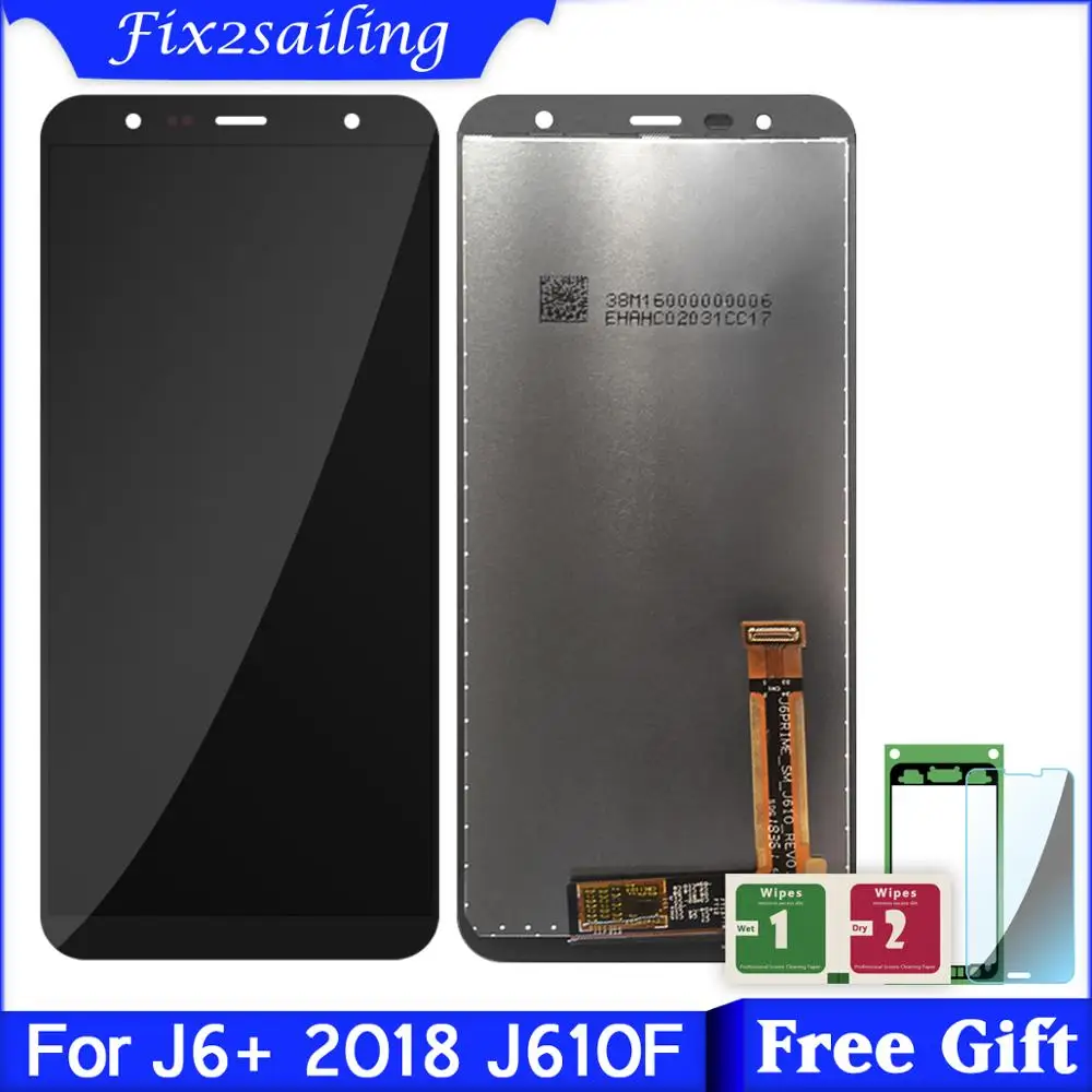 Дешево ЖК экран для samsung J6 + 2018 J610F SM J610FN ЖК дисплей сенсорный экран Запасные части супер Amoled рабочий дисплей