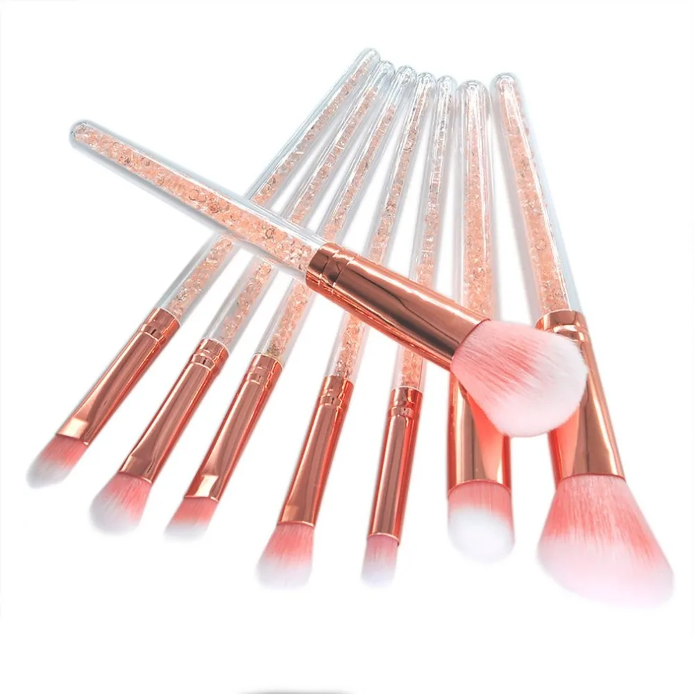 

Extremely Soft Rhinestone Glitter Crystal Makeup Brush Set 8 PCS Diamond Pro Highlighter Brushes Concealer Make Up Brush NEW
