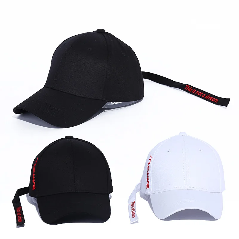Yyun Plain Street Style Hat Women Men Long Strap Belt Snapback Baseball