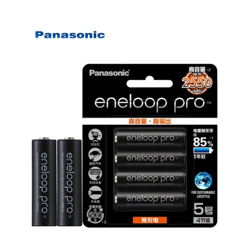 

Panasonic Eneloop Original Battery Pro AA 2550mAh 1.2V NI-MH Camera Flashlight Toy Pre-Charged Rechargeable Batteries