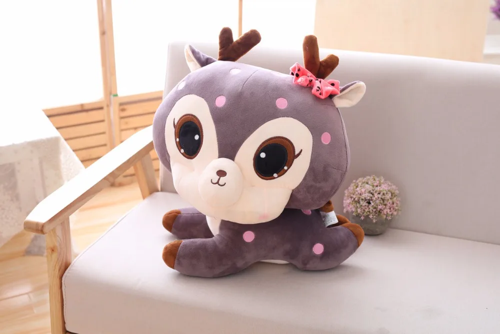 

5 pcs/lot 30cm Kawaii lie deer Plush Stuffed Toys Cute Soft Cartoon Animal Doll Birthday Gifts