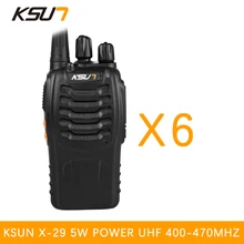 6PCS BUXUN X-29TFSI Walkie Talkie 5W Handheld Pofung UHF 5W 400-470MHz 16CH Two way Portable CB Radio
