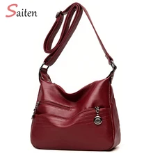 Saiten Брендовые женские сумки через плечо из искусственной кожи, сумки для девушек, модные дизайнерские сумки, сумка-мессенджер, высокое качество, женская сумка