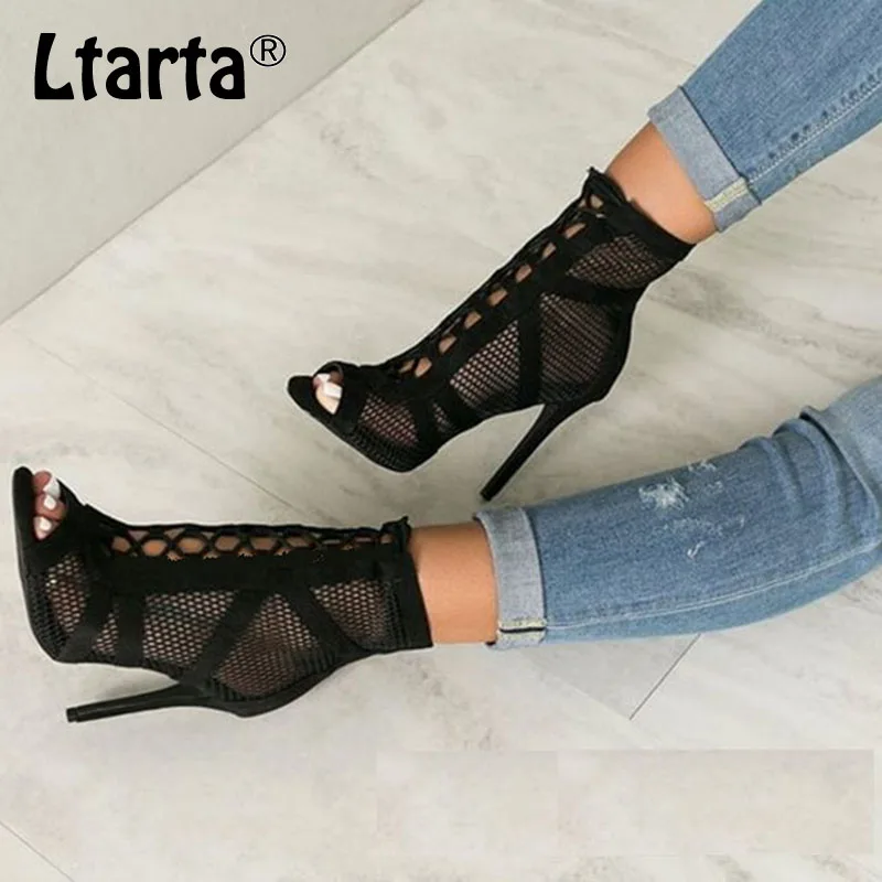 LTARTA2019 Для женщин дышащая с открытым носком босоножки на очень высоком каблуке