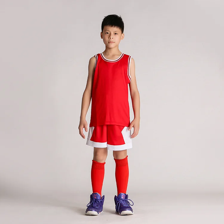 Детский баскетбол костюм трикотаж для мальчиков Спортивная одежда школьный мальчиков Джерси Детский баскетбол костюм
