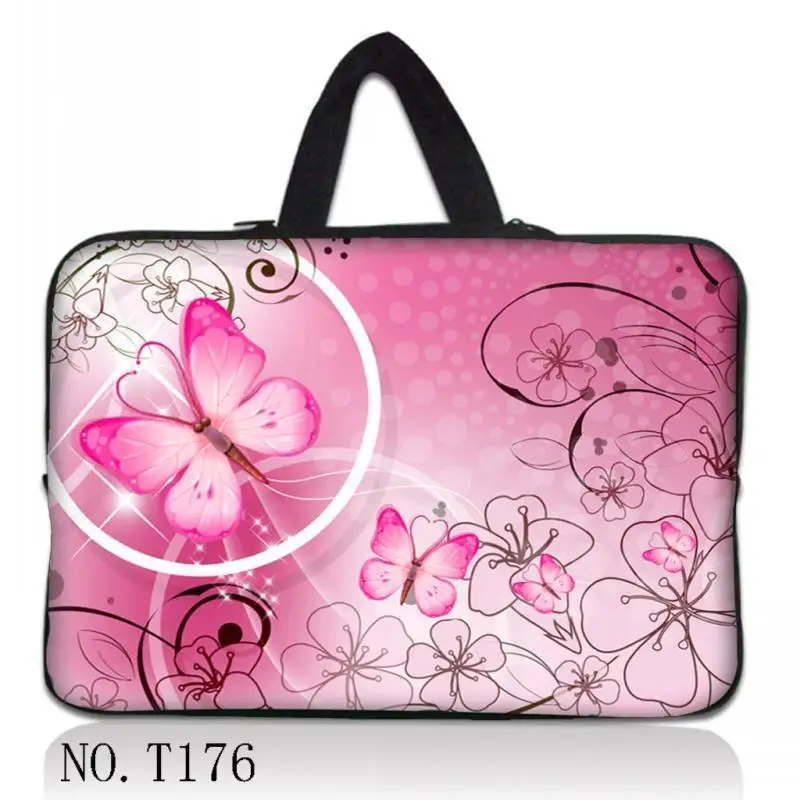 Pink Butterfly 14" 14.1" Laptop Notebook Carry Sleeve Bag Case For HP