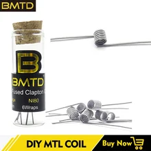 Сверхтонкий DIY MTL Предварительно Построенная катушка Ni80/A1/SS316L Плавленая катушка clapton mtl для manta RTA TANK/RDA/RDTA