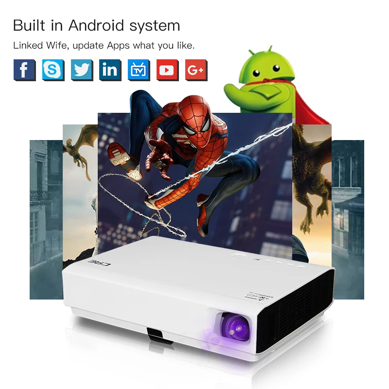 Оптовая продажа дистанционный мини проектор CRE X3001 1 5 м компактный умный луч android