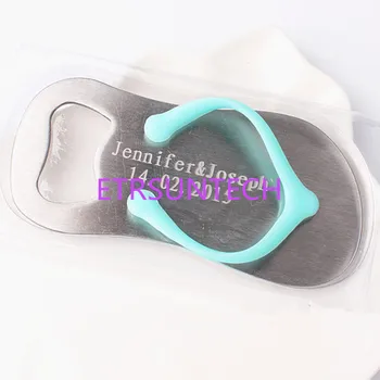 

Personalized Wedding Gift for Guest Flip Flop Slipper Shaped Beer Bottle Opener Beach Nautical Themed Wedding Party Favor 100pcs