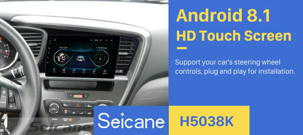 Best Seicane 9 Inch Quad-core Android 8.1 Car radio for Kia k5 2011 2012 2013 2014 LHD car dvd player GPS navigation car multimedia 0